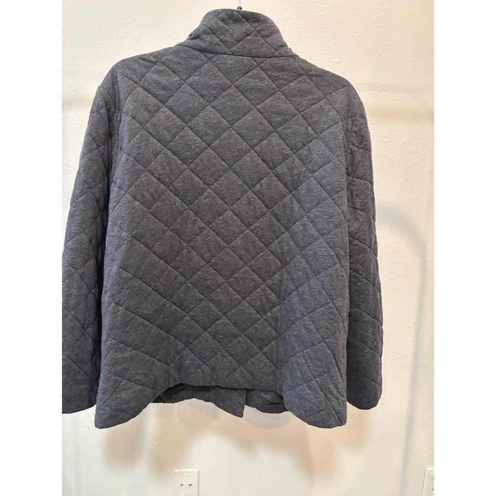 Eileen Fisher Quilted Jacket Womens Size Large Cotton Grey - Picture 6 of 6